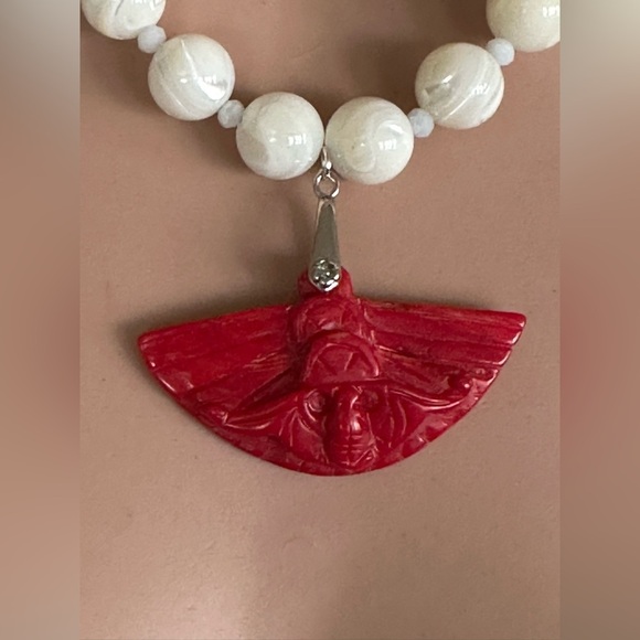 20 inch Coral and MOP bead necklace NWOT - Picture 10 of 15